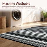 Ultra Soft Area Rug, Non Slip, Stain Resistant, Washable Area Rugs for Living Room, Bedroom, Rustic Layered Graphic Motif(Black)