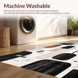 Ultra Soft Area Rug, Non Slip, Stain Resistant, Washable Area Rugs for Living Room, Bedroom, Contemporary Mocha Hues Area with Distinctive Abstract Print(White)