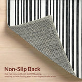Ultra Soft Area Rug, Non Slip, Stain Resistant, Washable Area Rugs for Living Room, Bedroom, Graphic Stripe Fusion Rug with Modern Minimalist Contrast Pattern(Gray)