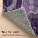 Ultra Soft Area Rug, Non Slip, Stain Resistant, Washable Area Rugs for Living Room, Bedroom, Rustic Ogee Print Aesthetic(Purple)