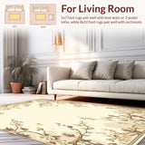 Ultra Soft Area Rug, Non Slip, Stain Resistant, Washable Area Rugs for Living Room, Bedroom, Beige Garden Charm Floor Anti Fatigue Decorative Kitchen Carpets(Beige)