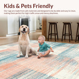 Ultra Soft Area Rug, Non Slip, Stain Resistant, Washable Area Rugs for Living Room, Bedroom, Foldable Washable Area Rug Ultra Soft Low Pile Carpet(Pink)
