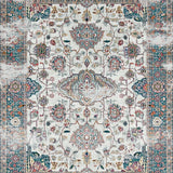 Ultra Soft Area Rug, Non Slip, Stain Resistant, Washable Area Rugs for Living Room, Bedroom, Cozy Warm Medallion Pattern(White)