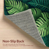 Ultra Soft Area Rug, Non Slip, Stain Resistant, Washable Area Rugs for Living Room, Bedroom, Soft Fluffy Monstera Inspired Theme(Green)