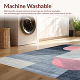 Ultra Soft Area Rug, Non Slip, Stain Resistant, Washable Area Rugs for Living Room, Bedroom, Abstract Soft Grey-Pink Aesthetic(Gray)