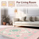 Ultra Soft Area Rug, Non Slip, Stain Resistant, Washable Area Rugs for Living Room, Bedroom, Classic Seasonal Decorative Touch(Pink)