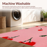 Ultra Soft Area Rug, Non Slip, Stain Resistant, Washable Area Rugs for Living Room, Bedroom, Cute Fruity Graphic Style(Pink)