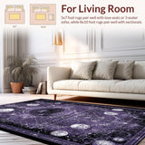 Ultra Soft Area Rug, Non Slip, Stain Resistant, Washable Area Rugs for Living Room, Bedroom, Haunted Manor Carpet Collection - Eerie Occult Rug Set - Dark Magic Decor(Purple)