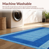 Ultra Soft Area Rug, Non Slip, Stain Resistant, Washable Area Rugs for Living Room, Bedroom, Rustic Weather-Resistant Charm(Blue)