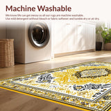 Ultra Soft Area Rug, Non Slip, Stain Resistant, Washable Area Rugs for Living Room, Bedroom, Stylish Earth Toned Lattice Elements(Gold)