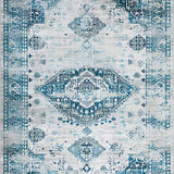 Ultra Soft Area Rug, Non Slip, Stain Resistant, Washable Area Rugs for Living Room, Bedroom, Luxurious Light Blue Organic Pattern(Blue)