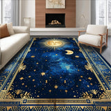 Ultra Soft Area Rug, Non Slip, Stain Resistant, Washable Area Rugs for Living Room, Bedroom, Artistic Cosmic Fantasy Representation(Blue)