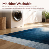 Ultra Soft Area Rug, Non Slip, Stain Resistant, Washable Area Rugs for Living Room, Bedroom, Abstract Gradient Striped Rug(Blue)
