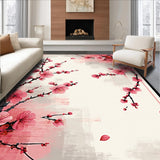 Ultra Soft Area Rug, Non Slip, Stain Resistant, Washable Area Rugs for Living Room, Bedroom, Vibrant Botanical Artistry Theme(Pink)