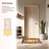 Ultra Soft Area Rug, Non Slip, Stain Resistant, Washable Area Rugs for Living Room, Bedroom, Cute Animal Porch Rug for Cat Lovers, Easy to Clean(Orange)
