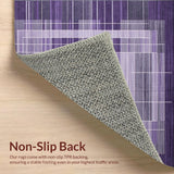 Ultra Soft Area Rug, Non Slip, Stain Resistant, Washable Area Rugs for Living Room, Bedroom, Vibrant Lattice Design Motif(Purple)
