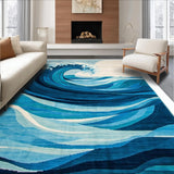 Ultra Soft Area Rug, Non Slip, Stain Resistant, Washable Area Rugs for Living Room, Bedroom, Serene Nautical Dreamscape Motif(Blue)