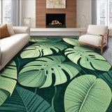Ultra Soft Area Rug, Non Slip, Stain Resistant, Washable Area Rugs for Living Room, Bedroom, Rustic Tropical Inspiration Theme(Green)
