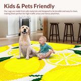 Ultra Soft Area Rug, Non Slip, Stain Resistant, Washable Area Rugs for Living Room, Bedroom, Playful Yellow Sunshine Design(Yellow)