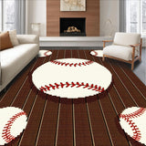 Ultra Soft Area Rug, Non Slip, Stain Resistant, Washable Area Rugs for Living Room, Bedroom, Nostalgic Wooden Sports Vibe(Brown)
