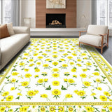 Ultra Soft Area Rug, Non Slip, Stain Resistant, Washable Area Rugs for Living Room, Bedroom, Trendy Grey and Yellow Fusion(Yellow)