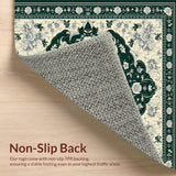 Ultra Soft Area Rug, Non Slip, Stain Resistant, Washable Area Rugs for Living Room, Bedroom, Symmetrical Medallion(Gray)