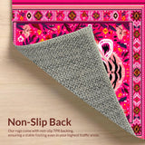 Ultra Soft Area Rug, Non Slip, Stain Resistant, Washable Area Rugs for Living Room, Bedroom, Vibrant Jungle-Themed Decor(Pink)