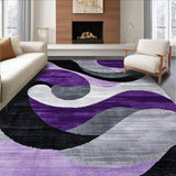 Ultra Soft Area Rug, Non Slip, Stain Resistant, Washable Area Rugs for Living Room, Bedroom, Luxurious Purple Grey Flowing Patterns(Purple)
