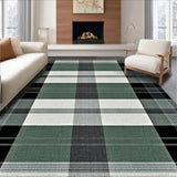 Ultra Soft Area Rug, Non Slip, Stain Resistant, Washable Area Rugs for Living Room, Bedroom, Chic Rustic Plaid Aesthetic(Gray)