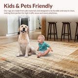 Ultra Soft Area Rug, Non Slip, Stain Resistant, Washable Area Rugs for Living Room, Bedroom, Brown Beige Distressed Kitchen Non Skid Runner(Beige)
