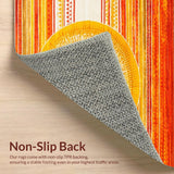 Ultra Soft Area Rug, Non Slip, Stain Resistant, Washable Area Rugs for Living Room, Bedroom, Bold Colorful Sunray Style(Orange)