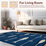 Charming Coastal Fishing Motif(Blue)