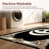 Ultra Soft Area Rug, Non Slip, Stain Resistant, Washable Area Rugs for Living Room, Bedroom, Dark Playful Skull Artwork(White)