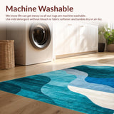 Vibrant Teal Grey Geometric Motif(Blue)