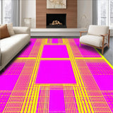 Ultra Soft Area Rug, Non Slip, Stain Resistant, Washable Area Rugs for Living Room, Bedroom, Eclectic Bold Geometric Styles(Pink)