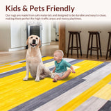 Ultra Soft Area Rug, Non Slip, Stain Resistant, Washable Area Rugs for Living Room, Bedroom, Elegant Dual Tone Textured Design(Yellow)