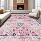 Ultra Soft Area Rug, Non Slip, Stain Resistant, Washable Area Rugs for Living Room, Bedroom, Modern Chic Abstract Motif(Pink)