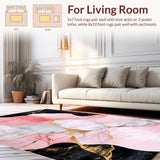 Ultra Soft Area Rug, Non Slip, Stain Resistant, Washable Area Rugs for Living Room, Bedroom, Contemporary Vibrant Color Palette(Pink)