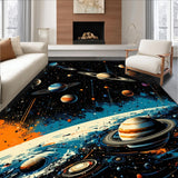 Ultra Soft Area Rug, Non Slip, Stain Resistant, Washable Area Rugs for Living Room, Bedroom, Educational Stellar Map Illustration(Blue)
