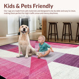 Ultra Soft Area Rug, Non Slip, Stain Resistant, Washable Area Rugs for Living Room, Bedroom, Twist Knot Carpet with Curved Bow Outline and Game Card Pattern(Purple)