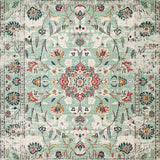 Distressed Cream Botanical Print(Blue)
