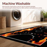 Ultra Soft Area Rug, Non Slip, Stain Resistant, Washable Area Rugs for Living Room, Bedroom, Sporty Modern Graphic Design(Orange)