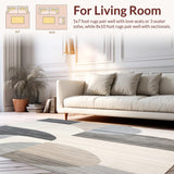 Ultra Soft Area Rug, Non Slip, Stain Resistant, Washable Area Rugs for Living Room, Bedroom, Modern Abstract Entryway Area Chic Grey Beige Geometric Design(Gray)