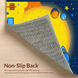 Ultra Soft Area Rug, Non Slip, Stain Resistant, Washable Area Rugs for Living Room, Bedroom, Stellar Fun Explorative Layout(Yellow)