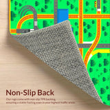 Ultra Soft Area Rug, Non Slip, Stain Resistant, Washable Area Rugs for Living Room, Bedroom, Colorful Urban Traffic Adventure Rug(Green)