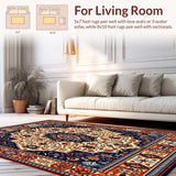 Ultra Soft Area Rug, Non Slip, Stain Resistant, Washable Area Rugs for Living Room, Bedroom, Area Multi Colored Style(Red)