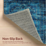 Ultra Soft Area Rug, Non Slip, Stain Resistant, Washable Area Rugs for Living Room, Bedroom, Charming Scallop Rug(Blue)