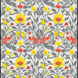 Ultra Soft Area Rug, Non Slip, Stain Resistant, Washable Area Rugs for Living Room, Bedroom, Bright Floral Eclectic Vibes(Gray)