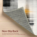 Ultra Soft Area Rug, Non Slip, Stain Resistant, Washable Area Rugs for Living Room, Bedroom, Noir Et Blanc: Striped Woven Rug, Classic Look(Gray)
