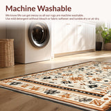 Ultra Soft Area Rug, Non Slip, Stain Resistant, Washable Area Rugs for Living Room, Bedroom, Artisan Vintage Rustic Palette(Beige)
